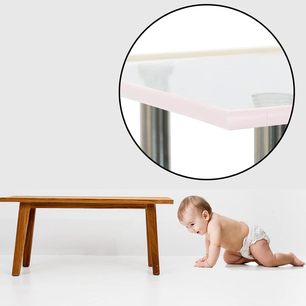 Safe-O-Kid' (Set of 1), Soft Cushioned 16.4 Ft / 5 Mtr Edge Guards with Strong 3M Adhesive, Safety for Sharp Edges for Babies- Beige view 2