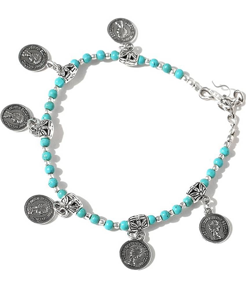 Priyassi'S Designer Germen Silver Anklet For Women view 2
