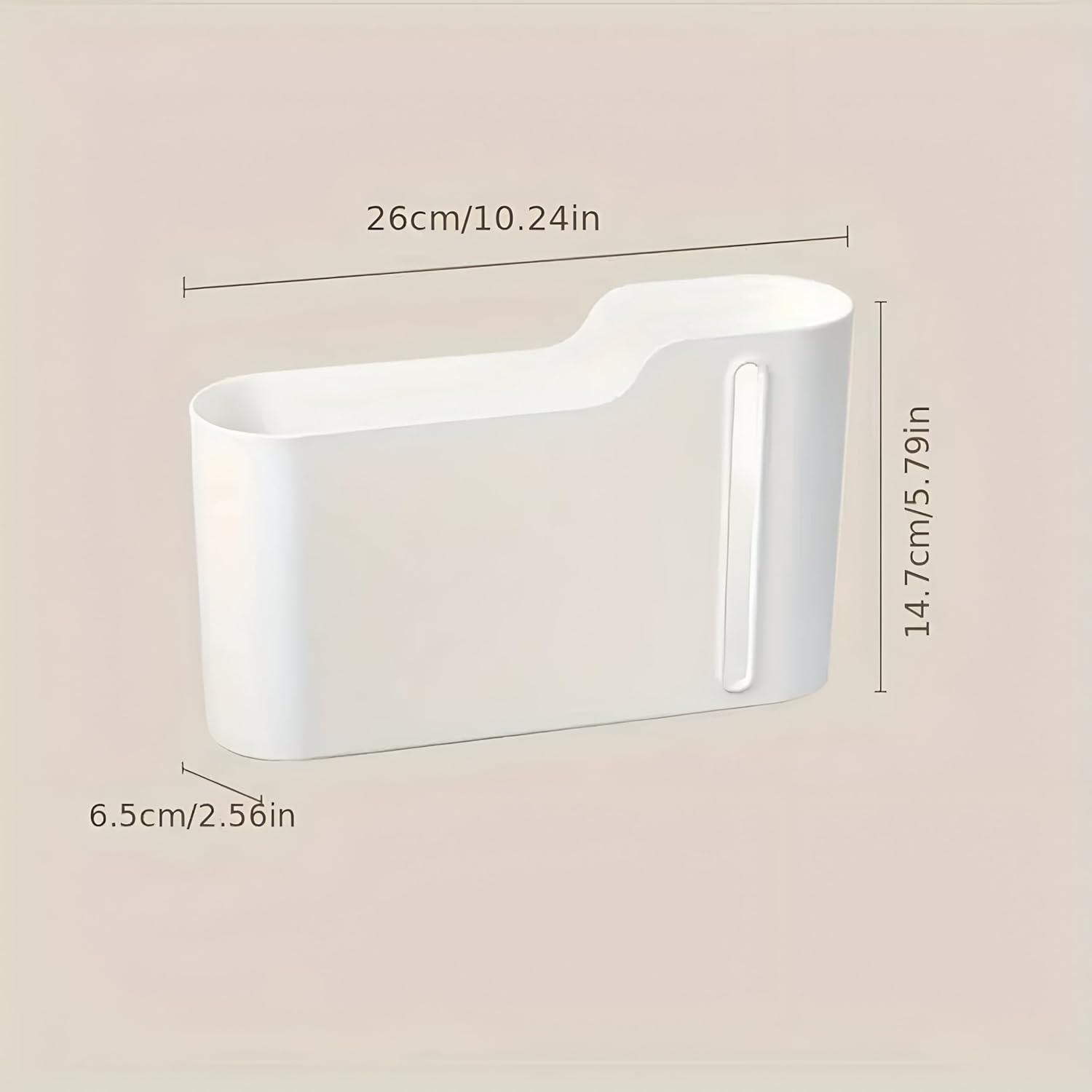 Panchhi Store Garbage Bag Holder Punch Free Wall Mount Gargabe Bag Storage Box Houselod Trash Bag Holder for Kitchen, Bathroom, Office Under Sink & Cabinet Space Saving Storage Dispenser White 1 Pcs view 2