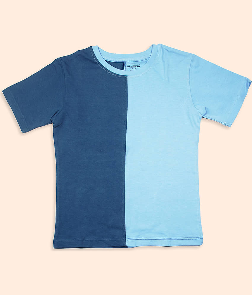 Be Awara Pack of 1 Unisex Cotton T-Shirt & Shorts Set ( Blue ) view 2