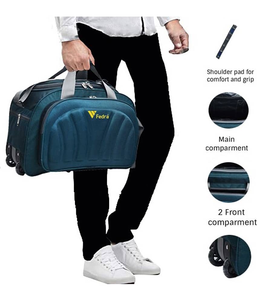 FEDRA - 40 Ltrs Blue Polyester Duffle Bag view 2