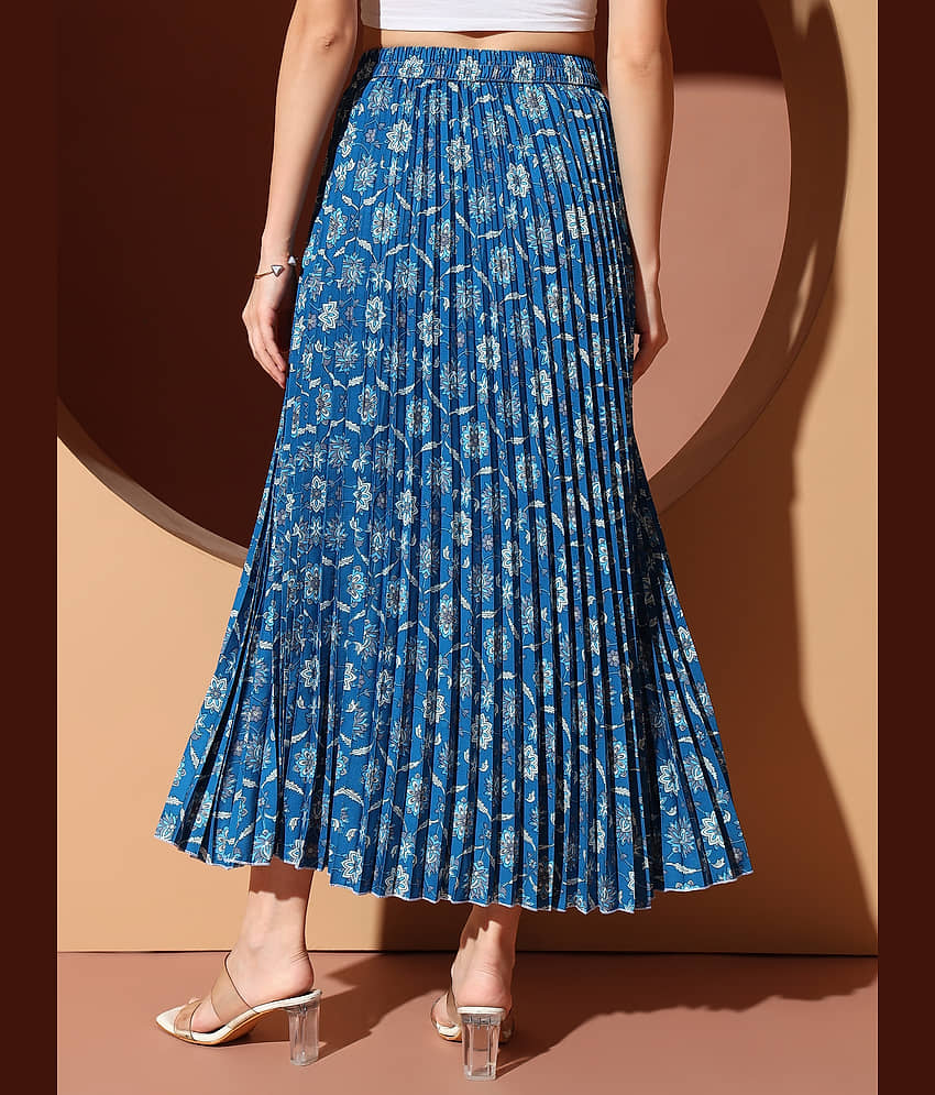 ZWERLON Blue Polyester Women's Divided Skirt ( Pack of 1 ) view 2