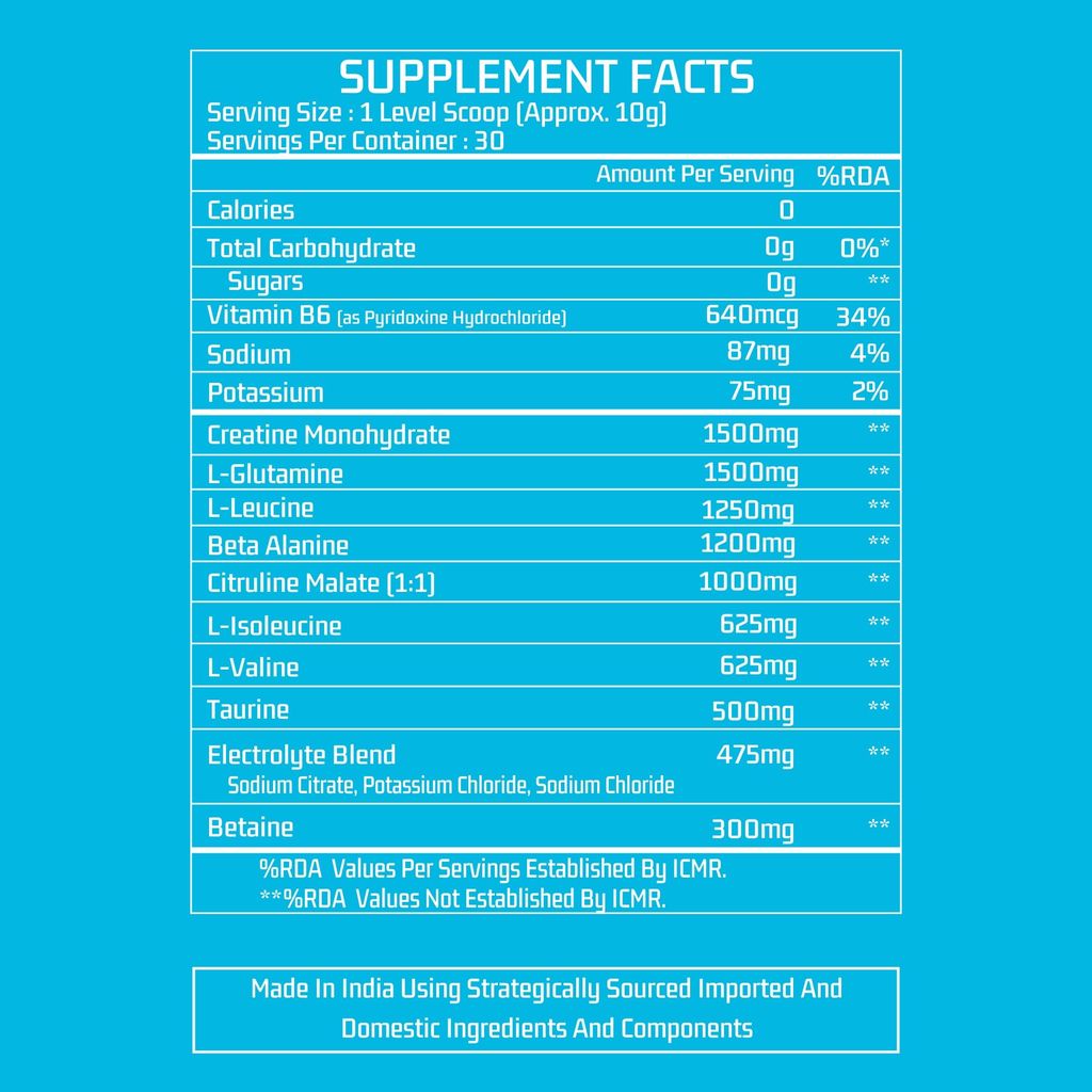 Myfitness Fuel H2O | Pre Workout Powder For Workout | Most Powerful Non Caffeine Pre Workout | BCAA | Creatine Monohydrate | L-Glutamine | Beta Alanine | Citrulline Malate | Taurine | Betaine | Loaded With Electrolytes | 30 Servings | Preworkout Powder view 2