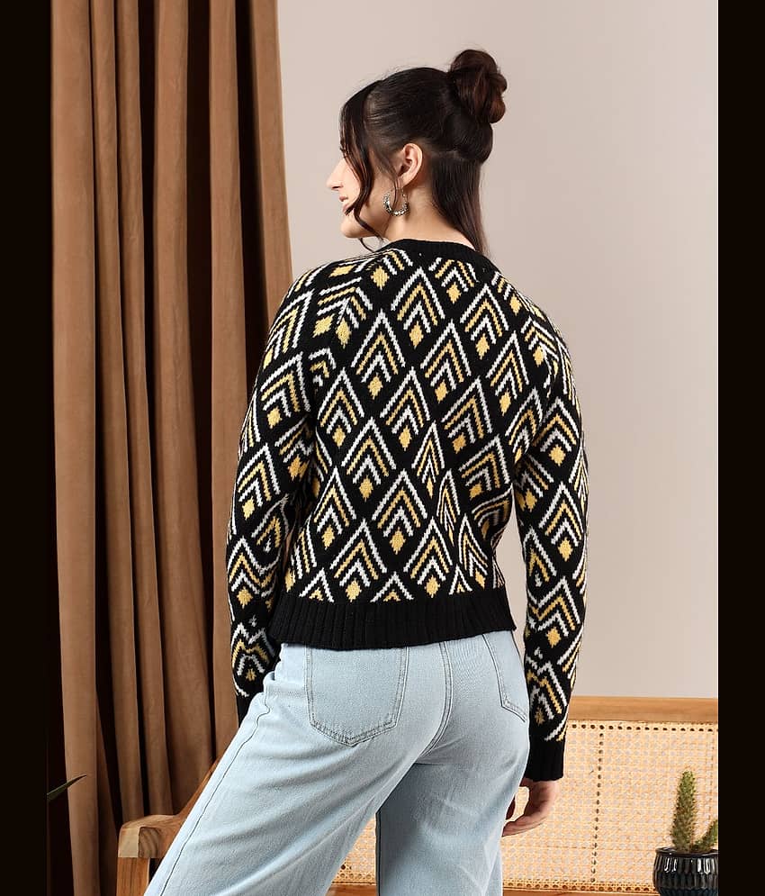 kotty Women Cotton Blend Round Neck Pullover ( Multicolor ) view 2