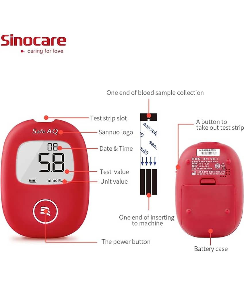 SINOCARE SAFE AQ & 25 STRIPS Glucometer view 2