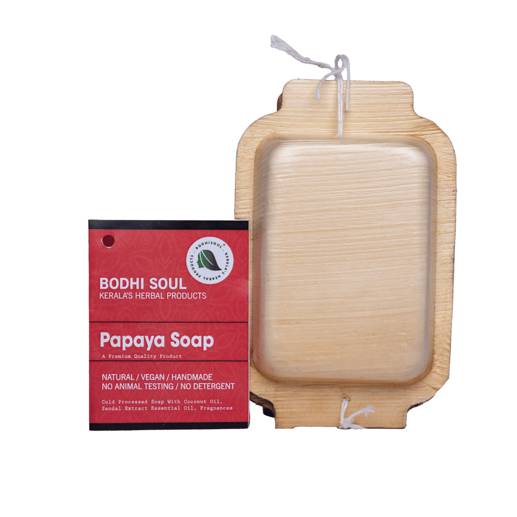 Bodhi Soul Papaya Ayurvedic Soap | Handmade Skin Brightening Bath Bar | Reduces Tan & Pigmentation | 75g