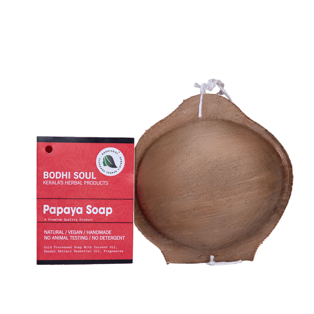 Bodhi Soul Papaya Ayurvedic Soap | Handmade Skin Brightening Bath Bar | Reduces Tan & Pigmentation | 75g view 2