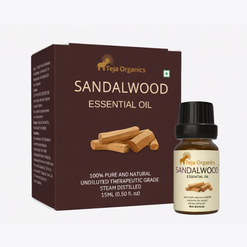 Sandalwood Essential Oil 15ml | 100% Pure & Natural | Warm, Woody, Soft & Sweet Fragrance | Reduces stress & promotes calmness | Skin Toner | Aromatherapy | Beauty and wellness products