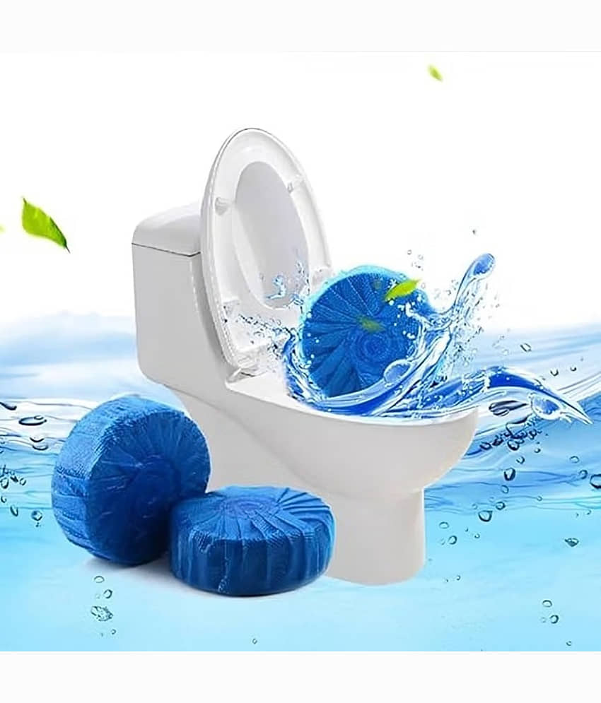 Radhe Creation (Pack 1 - 10pc) Automatic Toilet Bowl Cleaner Tablets Bathroom Toilet Tank Cleaner Blue Clean Bubbles,Strong Detergent Ability,Long lasting 300 brushes,Mild Fresh Pine Scent(10 Pack)05:45 PM