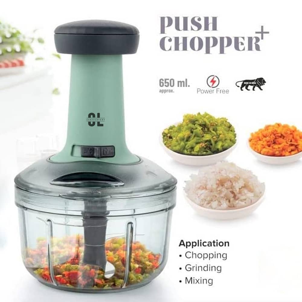 Craftlayout Hand Press Push Vegetables Chopper 650 Ml view 2