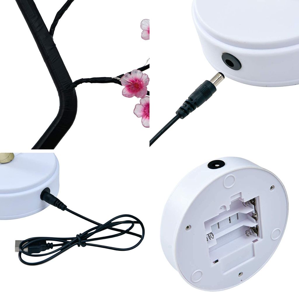 GLOWSERIE Mini LED Blossom Tree Night Light for Bedroom & Desk view 2