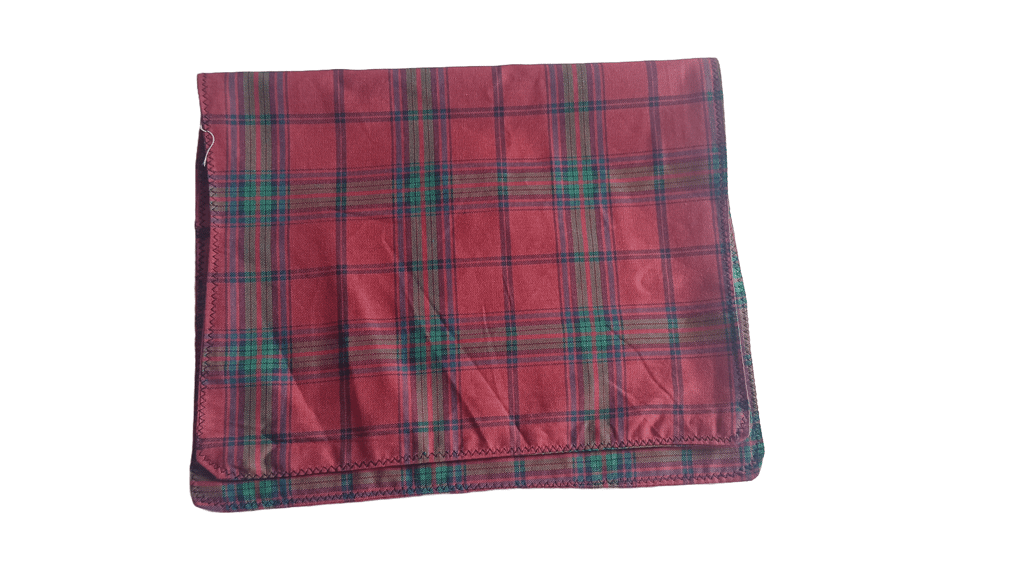 Red and Green Plaid Cotton Fabric Napkin view 2