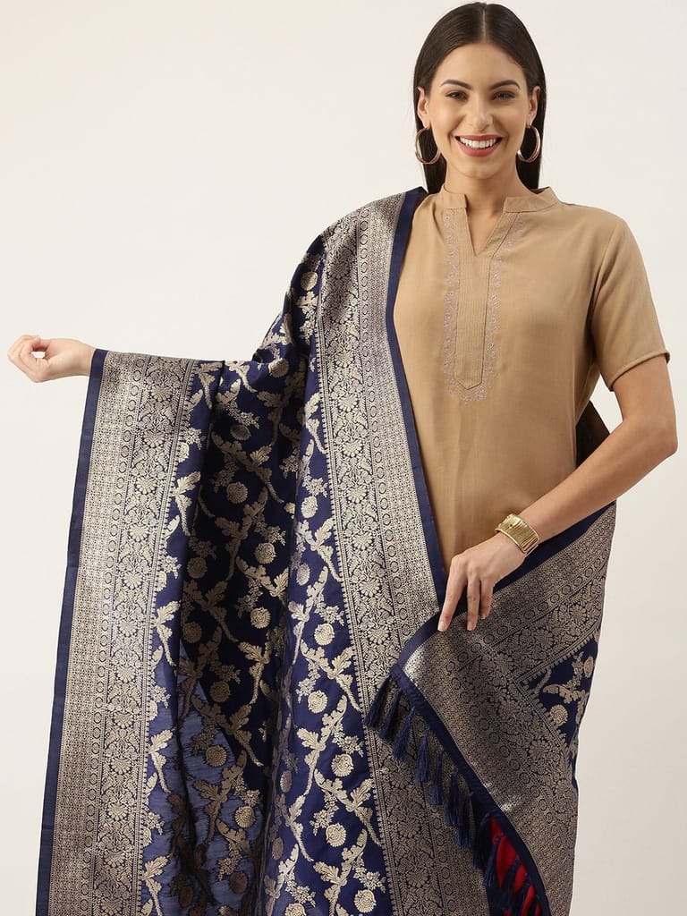 Women's Fancy Woven Banarasi Silk Dupatta view 2