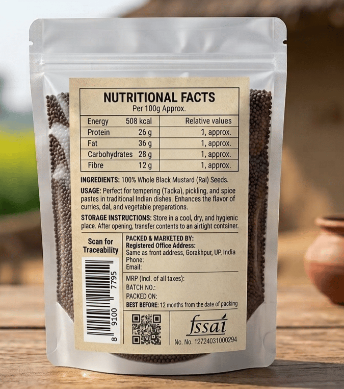 Guharaj Nishad Black Mustard (Rai) - 1 KG view 2
