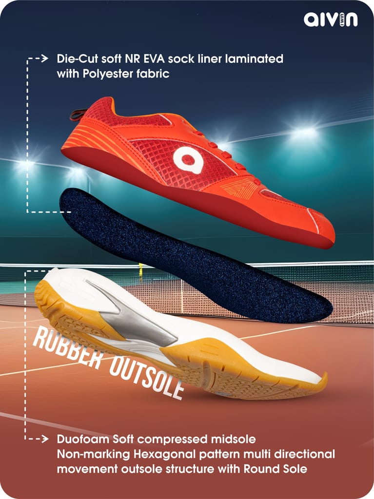 AIVIN Attract Unisex White Badminton Shoes view 2