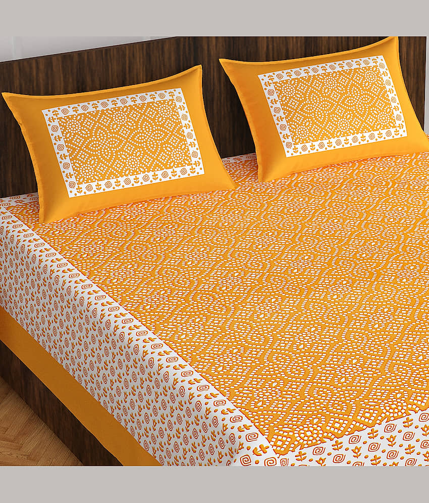ABHACLOTHO Cotton 1 Double Bedsheet with 2 Pillow Covers ( Multicolor ) view 2
