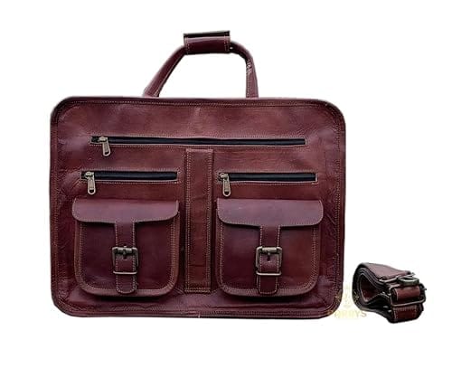KISHORE KUMAR; Leather 16 inch Laptop Bag, Multi Compartment Briefcase, Shoulder, Document File Organizer Holder Men’s cross Body Satchel Bag [pack of 2] view 2