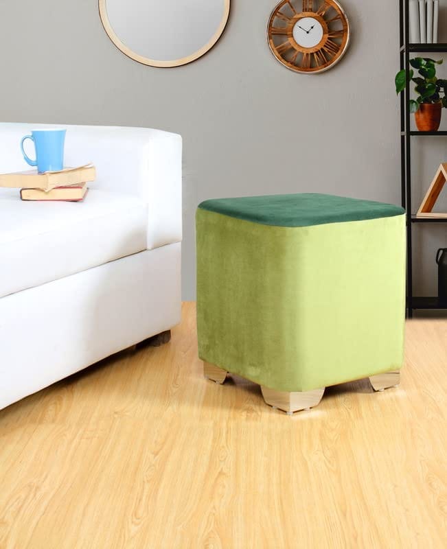 ShadowKart Ottoman Pouffes Sitting Stool for Living Room Furniture Wooden Footstools Puff Mudda Footrest Pouff for Office Home Decor, Combo view 2