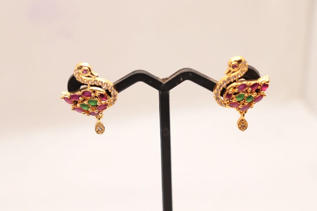 Peacock Studded with Rubies and Emeralds view 2