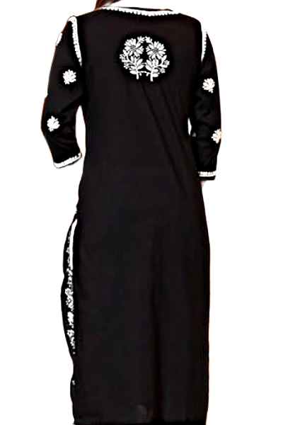 Grey on Gray chikankari kurti Gala boutique Cotton view 2