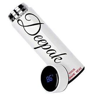 Water Bottle -500ml -Smart Display Stainless Steel Water Bottles,Sports Water Bottle Keep Cold and hot,BPA Free Kids Office Water Bottles for School Office (White) view 2