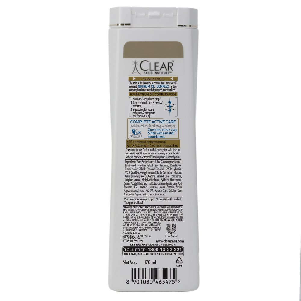 Clear Complete Active Care Anti-Dandruff Shampoo, 170Ml view 2