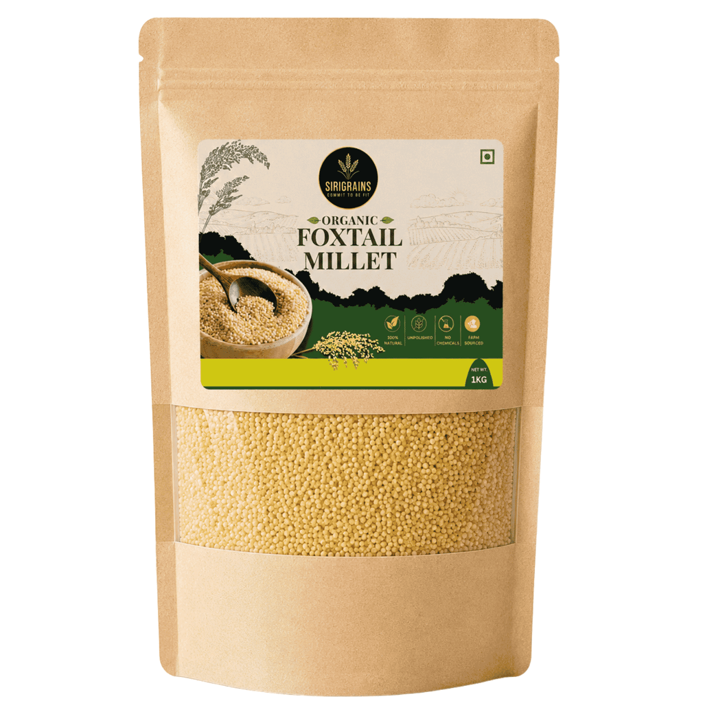 SiriGrains Organic Foxtail Millet (Navane/Korra/Thinai/Kangni) 1kg | Whole Unpolished Millet | Premium Ancient Grain for Rice, Upma & Khichdi