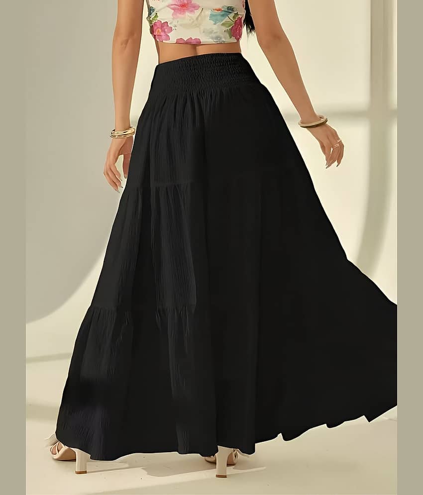 ZWERLON Black Viscose Women's Flared Skirt ( Pack of 1 ) view 2