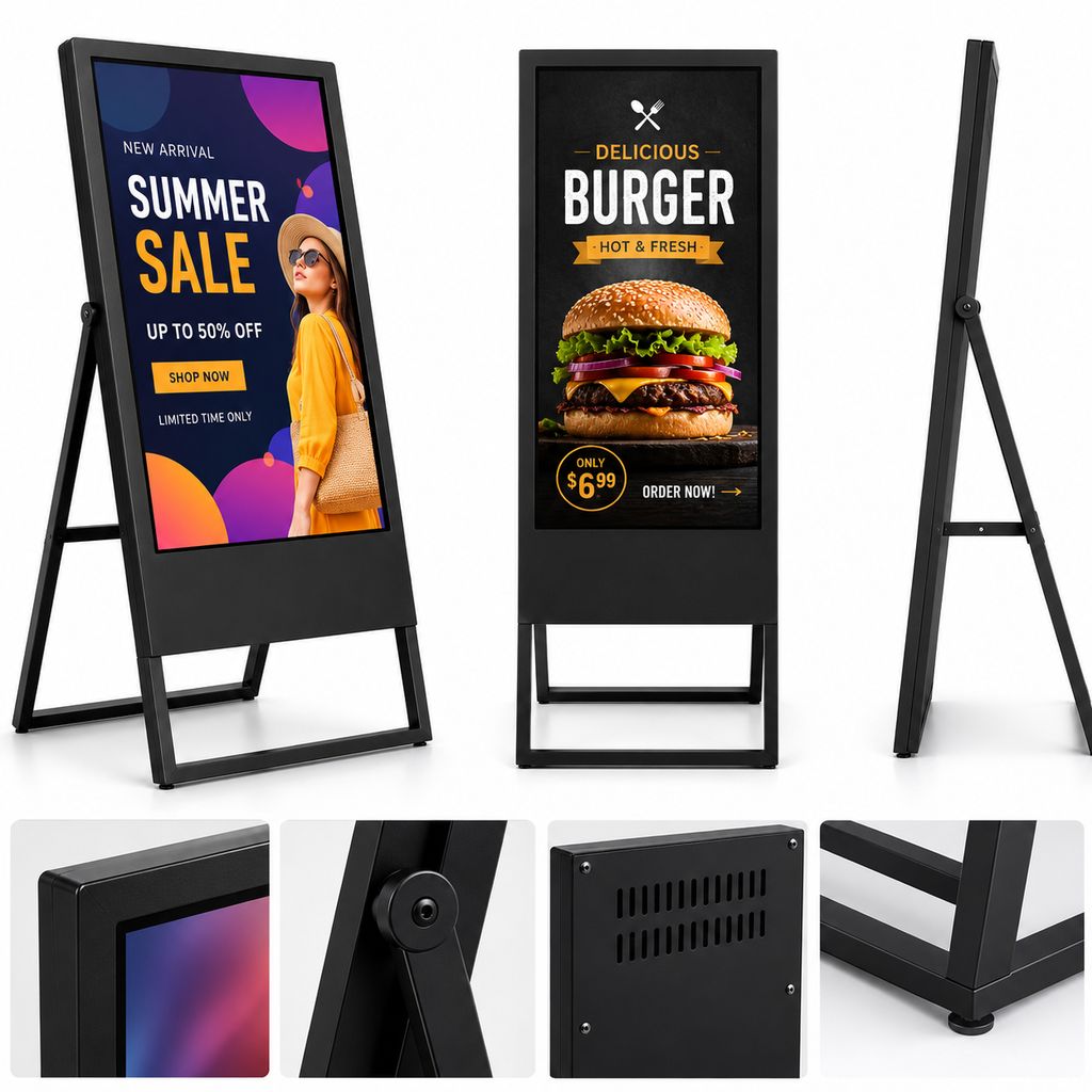 43" A-Type Digital Standee | 4K UHD Indoor Floor-Standing Display | 3-Year Onsite Warranty view 2