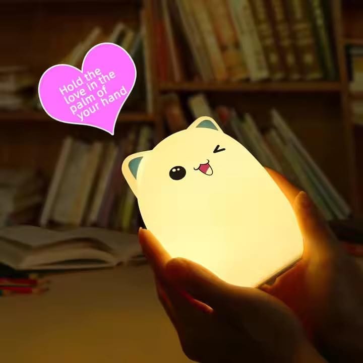 GLOWSERIE Cartoon Cat Night Lamp Rechargeable Soft Light for Bedroom & Nursery view 2