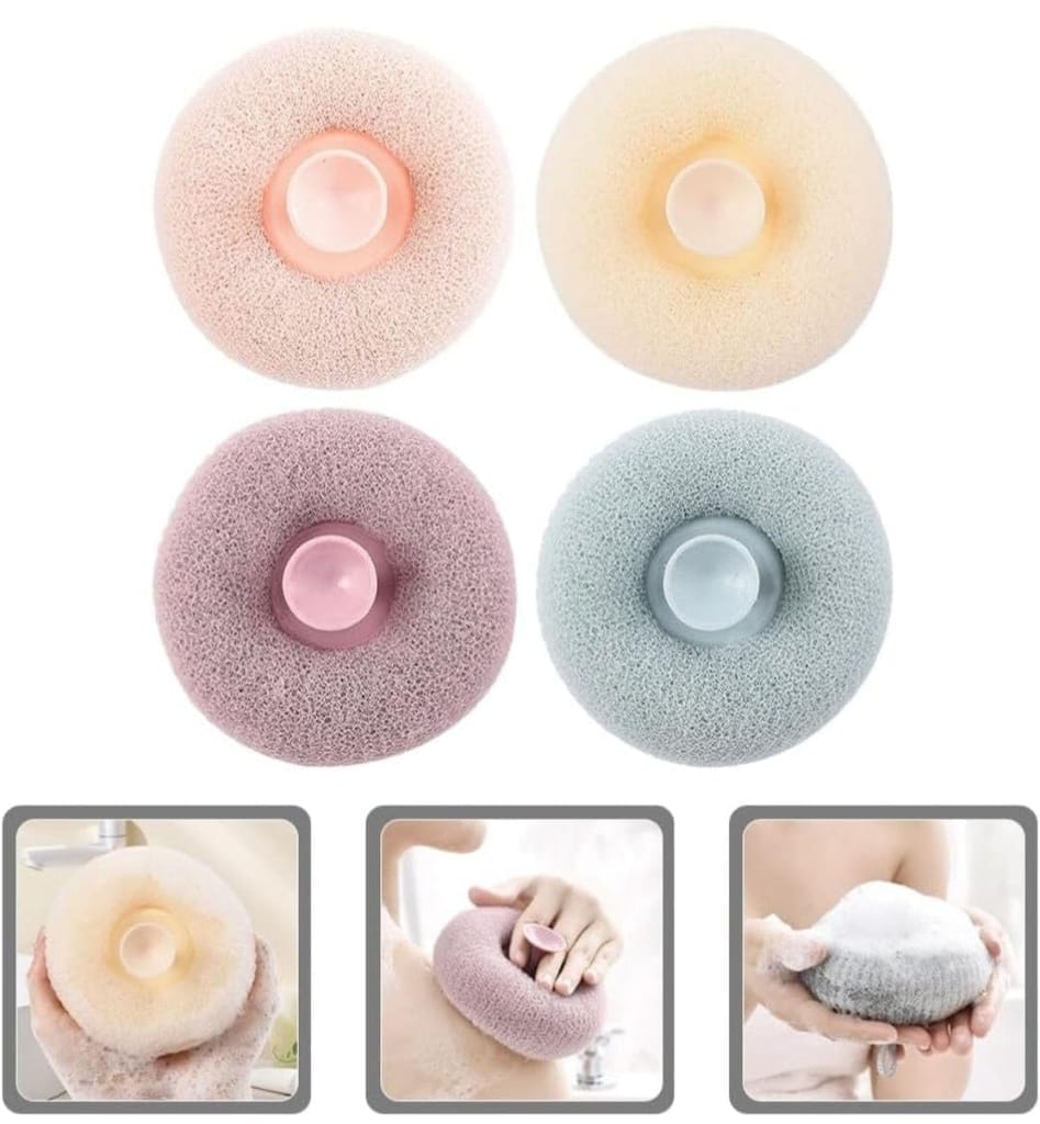 Sunflower Bath Ball – Soft Bath Sponge with Suction Cup Loofah for Bathing view 2