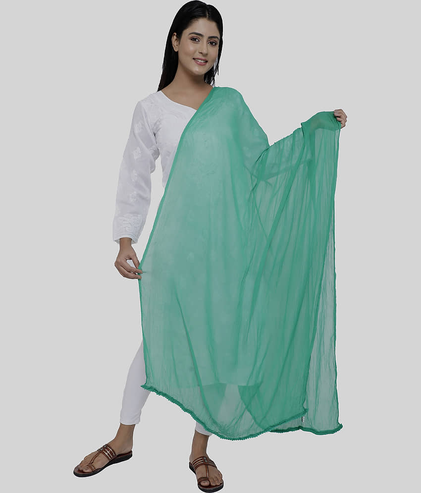 TULSI (CRAFTED WITH HEART) Women Chiffon Dupatta ( Mint Green , Pack of 1 )
