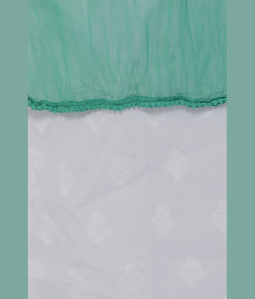 TULSI (CRAFTED WITH HEART) Women Chiffon Dupatta ( Mint Green , Pack of 1 ) view 2