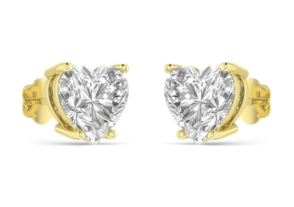 Heart Solitaire Studs view 2