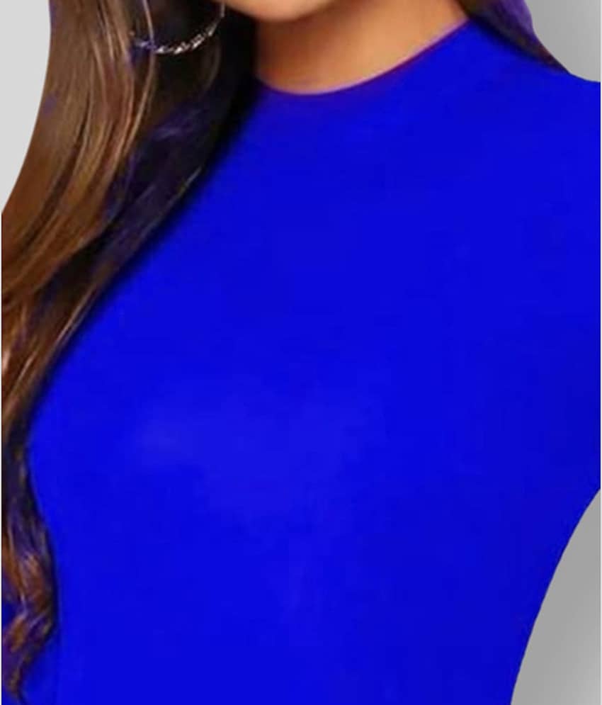 Dream Beauty Fashion Women's Cotton Blend Regular Top ( Blue ) view 2
