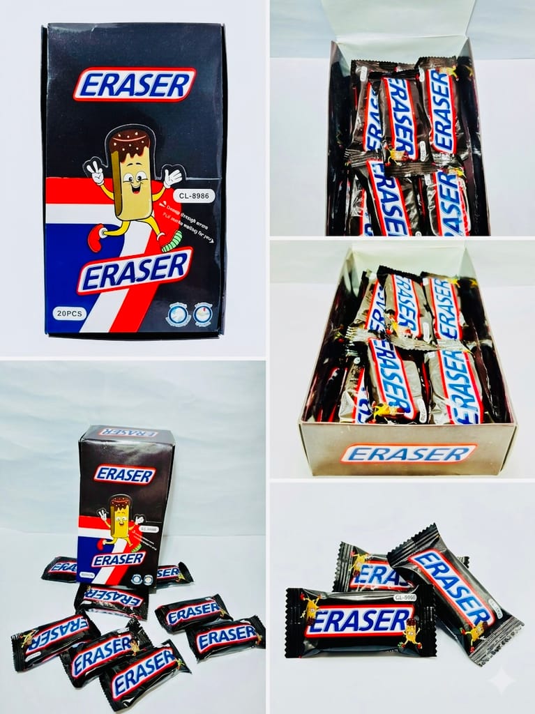 Cute 3D Chocolate Shape Non-Toxic Rubber Pencil Erasers