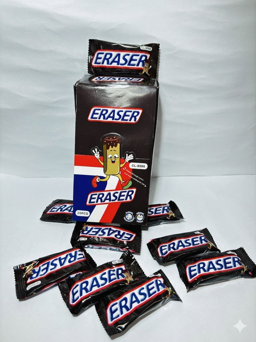 Cute 3D Chocolate Shape Non-Toxic Rubber Pencil Erasers view 2