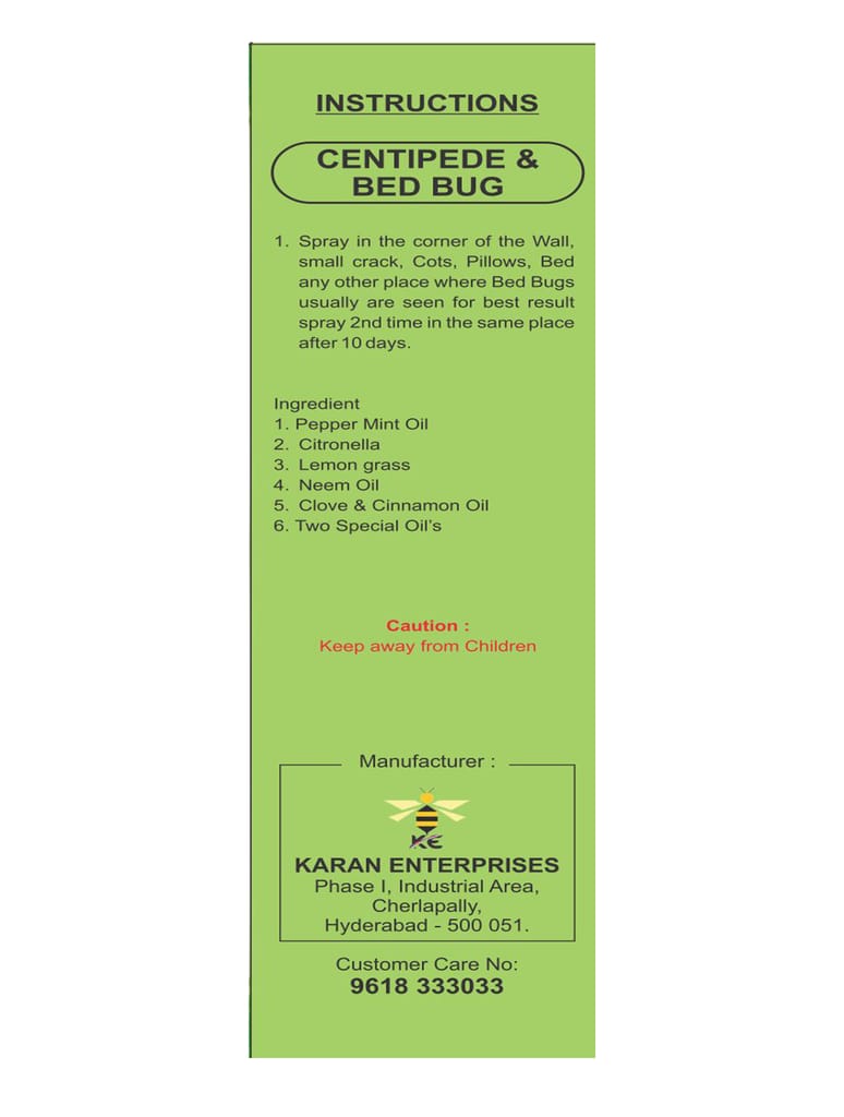 Bed Bugs & Centipede ( 100.ml ) Herbal Product- Made of Essential oil , chemical free - non- toxic view 2