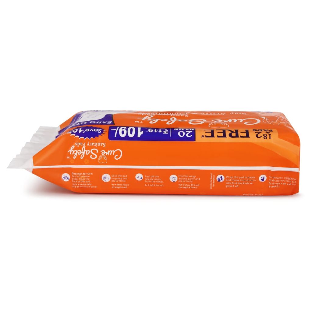 Cure Safely Extra Large Sanitary Pads with Beaklock Technology (20 Pads) view 2