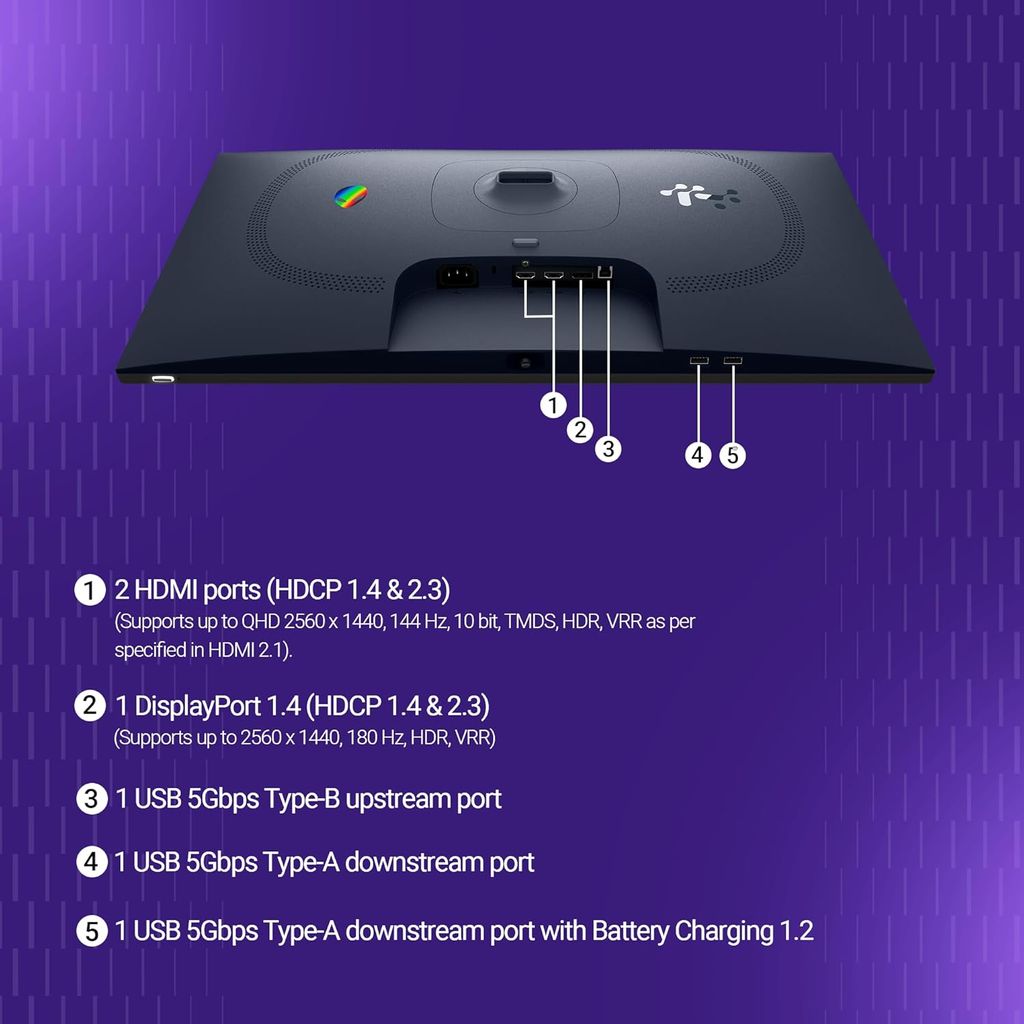 AW2725DM Alienware 27" QHD Fast IPS Monitor, AMD FreeSync + NVIDIA G-SYNC, 180Hz, 1ms GtG, (2) HDMI, DP1.4, USB 5Gbps (3) Ergonomic, 400nits Brightness, 1000:1 Contrast, DCI-P3 95%+VESA DisplayHDR 400 view 2