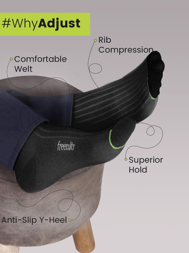 Freecultr Ankle Socks | Breathable Bamboo Fibre | Odour Resistant | Thermo Regulated | Moisture Wicking | Anti-Slip Y-Heel | Soft & Comfortable Set of 3 Black view 2