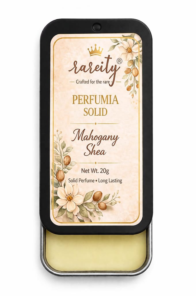 Rareity Perfume Solid Perfume Combo Pack of 3 | Mahogany Shea, Bergamot Amber & British Rose | Pocket Fragrance Balm | Travel Friendly Metal Tin | 20g Each | Unisex Aroma view 2