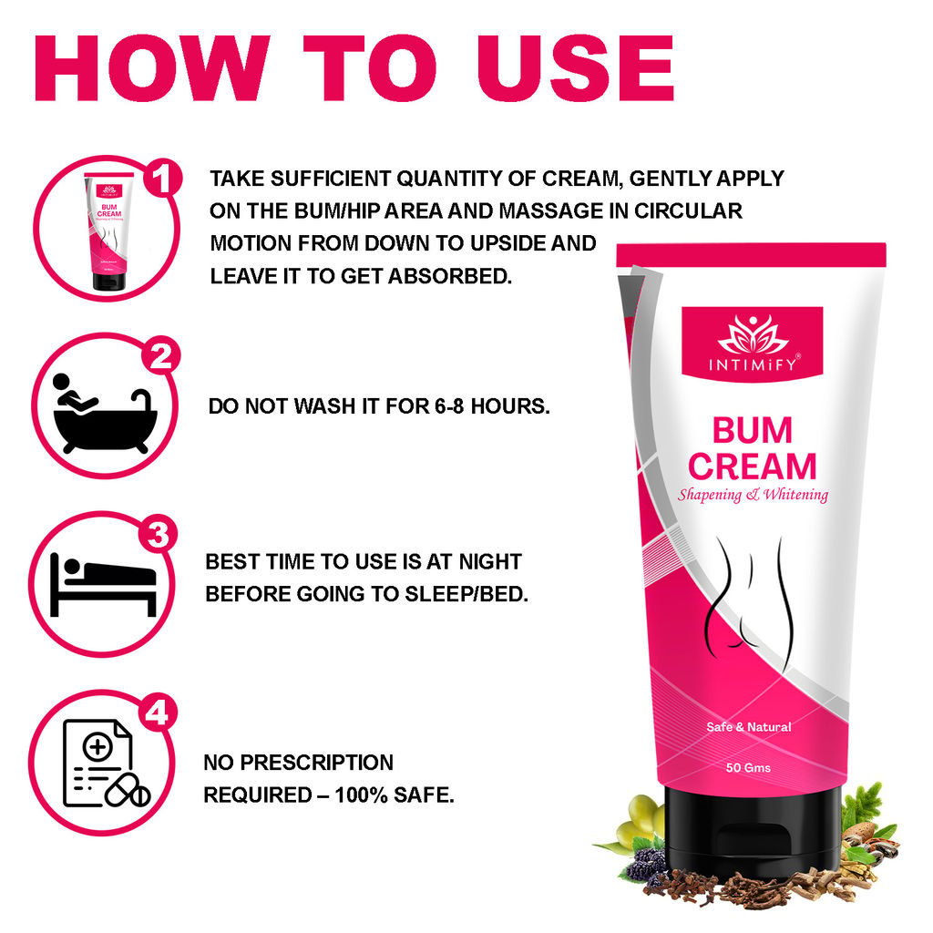 Intimify Bum Cream for hips enlargement, hip cream, hips enlargement cream, hips massage, bum shape view 2
