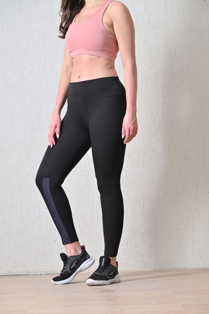 Body Smith Women’s Solid Blue High Waist Active Sports Tights with Side Pocket | Stretchable Gym Leggings for Yoga, Running & Workout | Comfortable & Stylish Fitness Wear view 2
