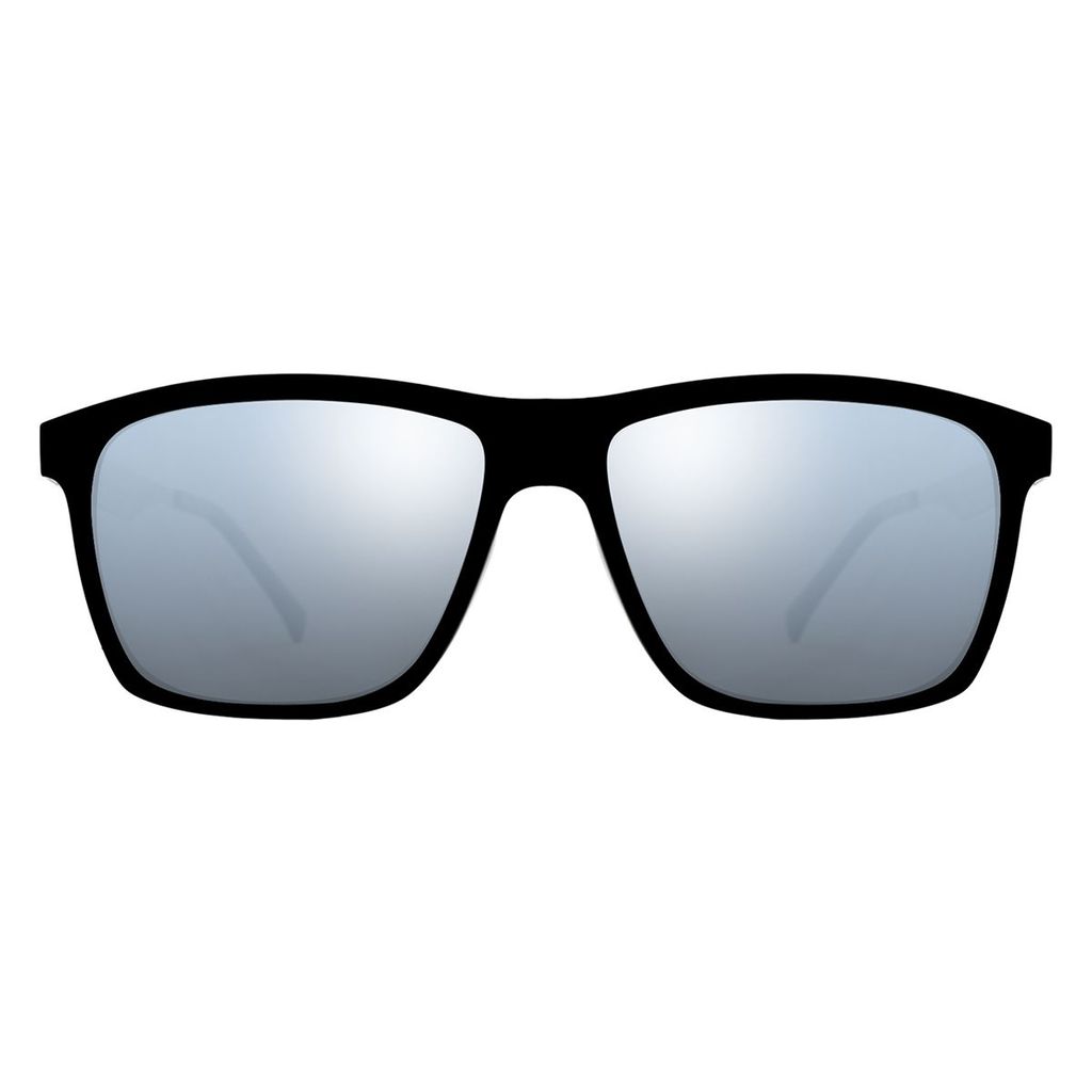 PARIM Polarized Unisex Rectangular::Wayfarer Sunglasses Black Frame / Grey Lenses | SKU 1023 B1 view 2