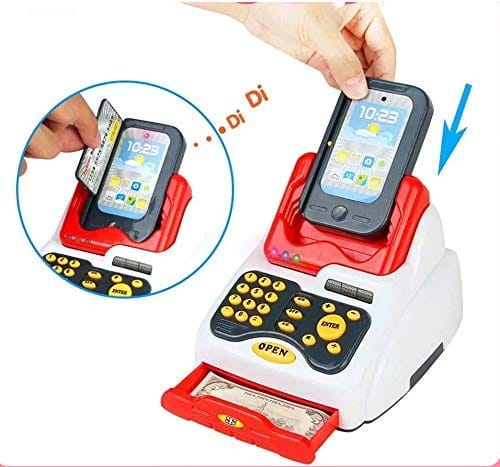 Supermarket Cash Register Play Set with Supermarket Toys with Scanner & Swipe Machine view 2