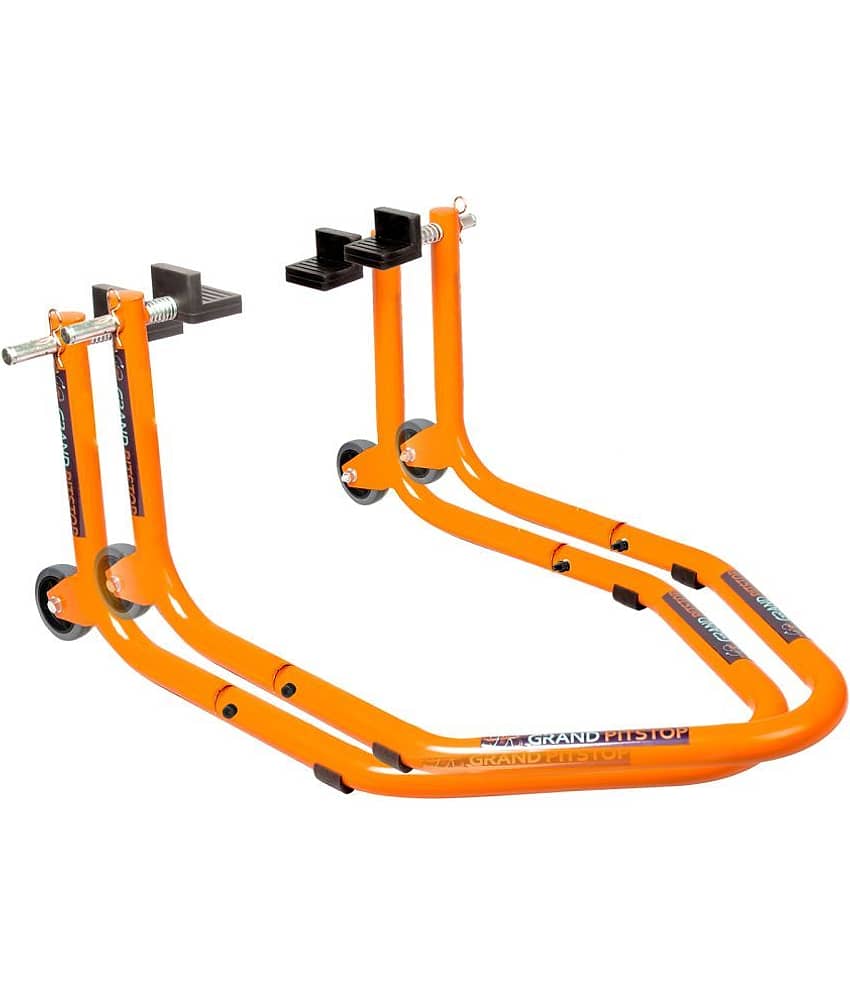 Grand Pitstop Universal Standard Rear Paddock Stand for Motorcycle with Swingarm Rest (Non-Dismantable, Orange, Motorcycle Weight Up to 250 Kgs) view 2