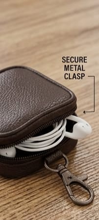 Mobile Accessories Combo Set with TrueWireless Earbuds, Leather Pouch for Earbuds and Tabler& Mobile Stand, Wall Mount Mobile Stand view 2