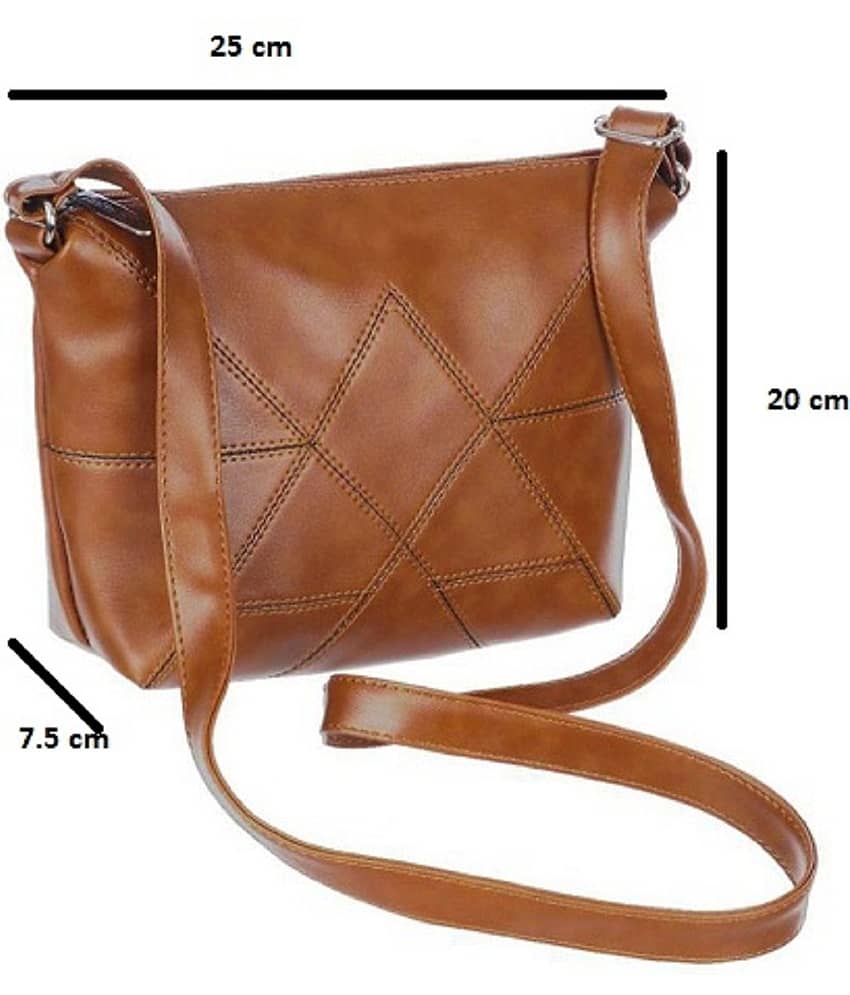 Leather Land Sling Bag P.U. Set of 1 ( Tan ) view 2