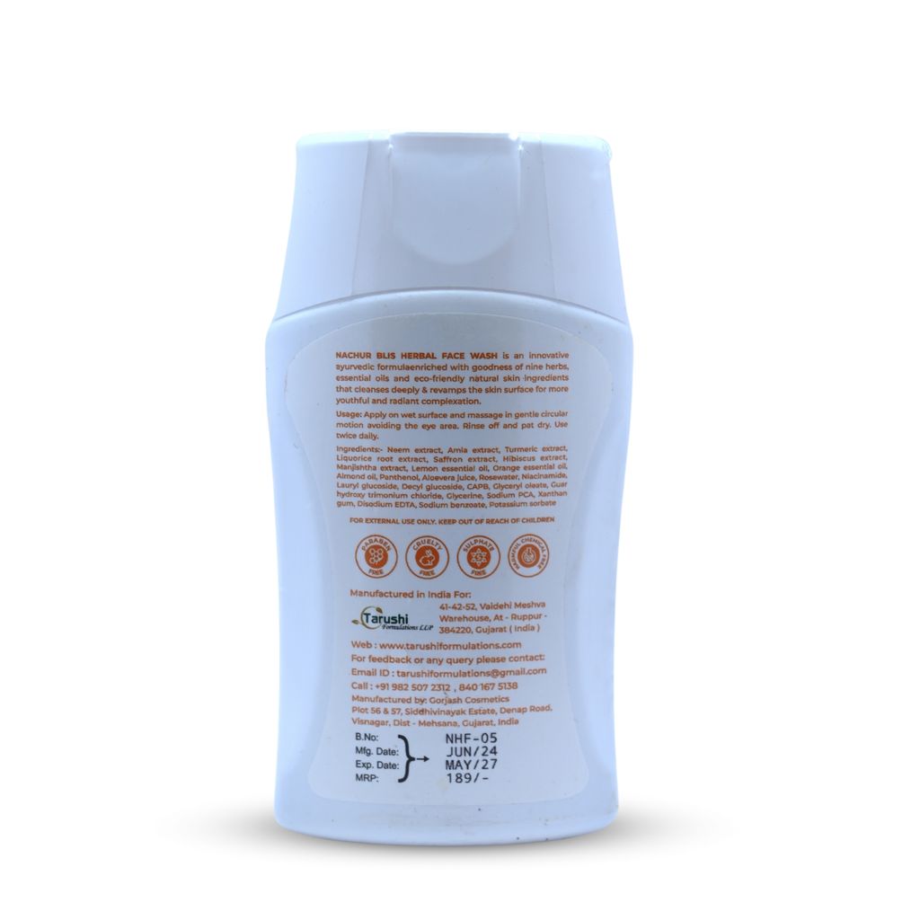 Tarushi Formulations Nachur Herbal Face Wash with Natural Vit-C & Vit-E, 100ml view 2